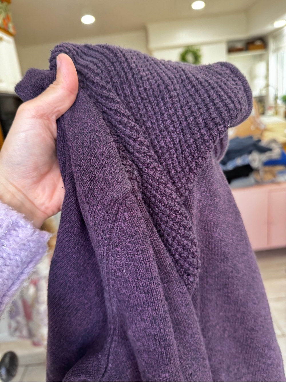 Dockers men’s rib sweater pullover Henley size large 100% cotton purple - Picture 2 of 6